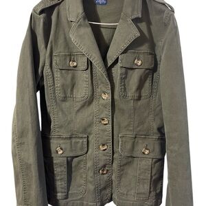 Olive Green Military Style Women's Jacket jockey person to person brand size M